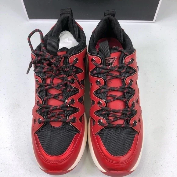 GUESS Tane Dark Red Low Top Sneakers - Picture 5 of 9